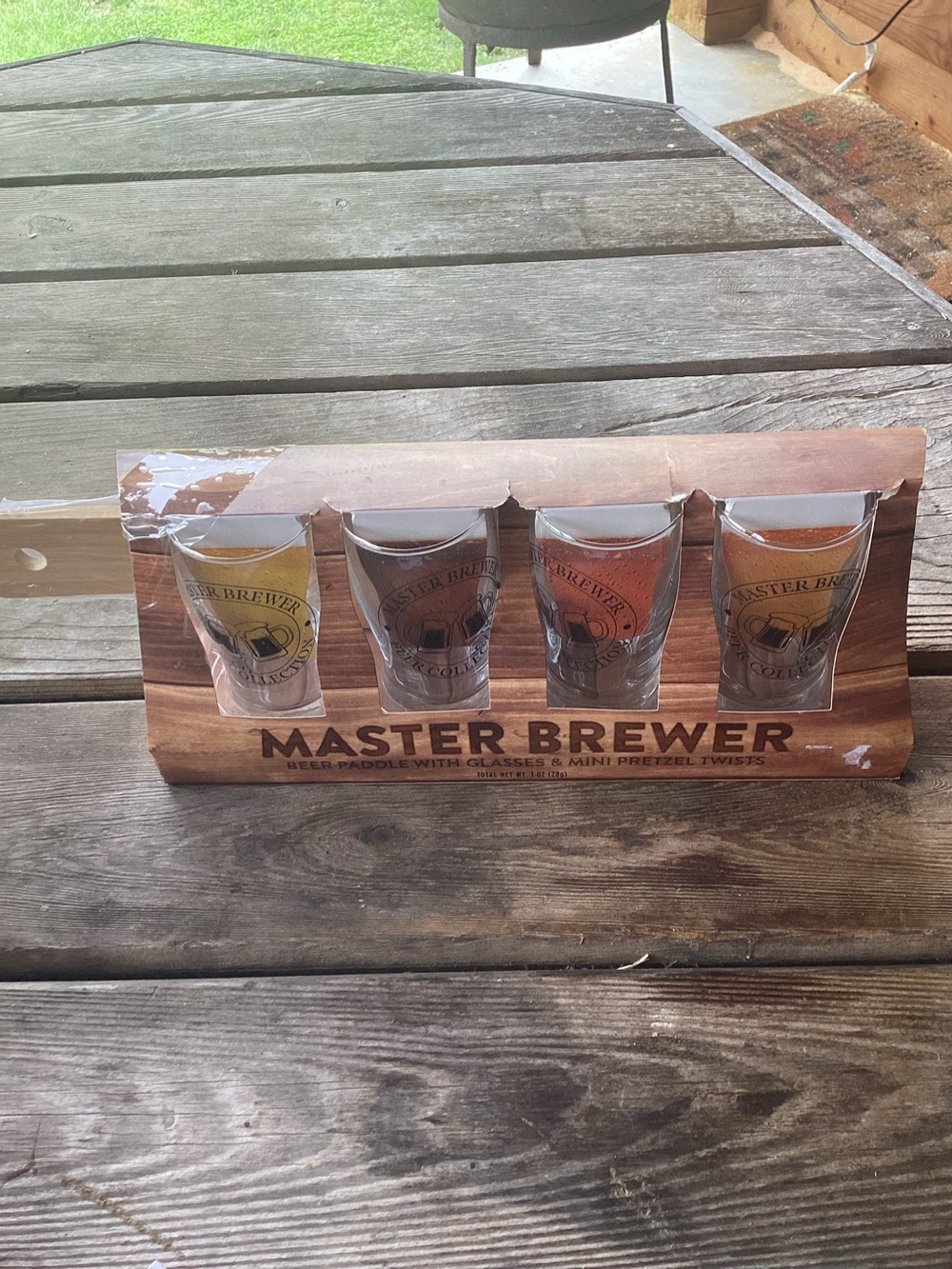 Master Brewer Beer Paddle with 4 Tasting Glasses